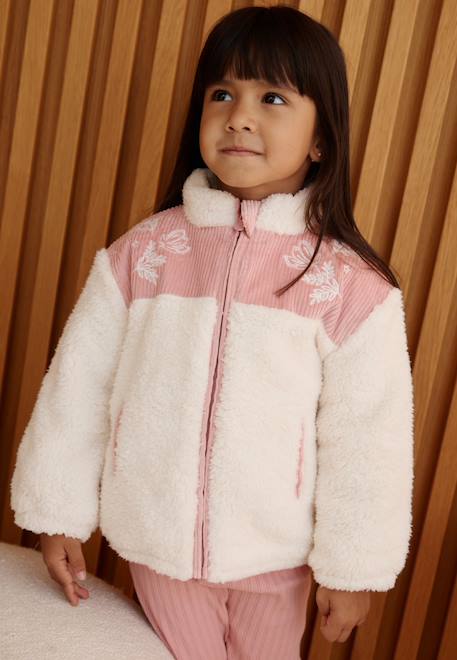 Veste fille en sherpa cléo Rose 1 - vertbaudet enfant 