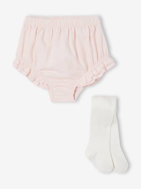 Ensemble bloomer et collants naissance rose pâle 1 - vertbaudet enfant 