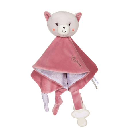 Carré doudou bebe bamboo - chat - 24 cm s/carte Gris 1 - vertbaudet enfant 