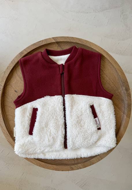 Veste sans manches garçon en sherpa pistache Bordeaux 1 - vertbaudet enfant 