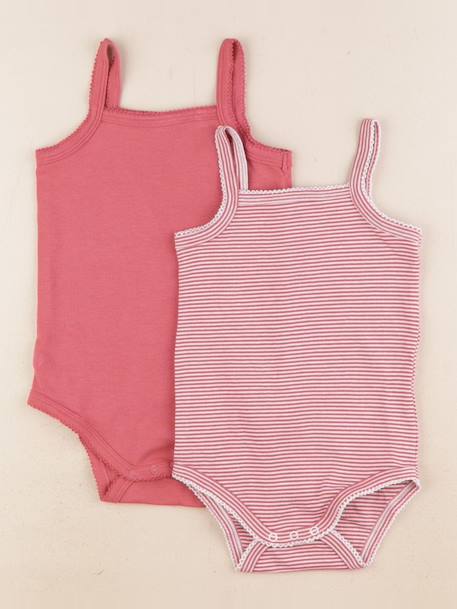 Lot de 2 bodies en coton - 36 mois Rose 1 - vertbaudet enfant 