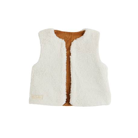 Veste sans manches fille réversible en sherpa cléo Camel 2 - vertbaudet enfant 