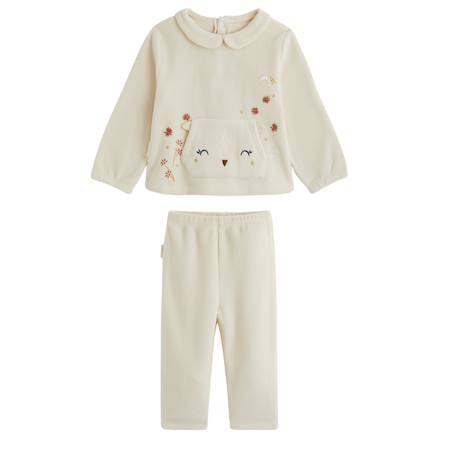 Pyjama fille 2 pièces en polaire ollie Vanille 2 - vertbaudet enfant 