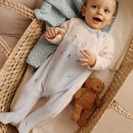 Pyjama bébé en velours ouverture zippée voix lactée Bleu 5 - vertbaudet enfant 