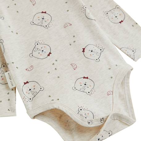 Lot de 2 bodies bébé manches longues pistache Gris 4 - vertbaudet enfant 