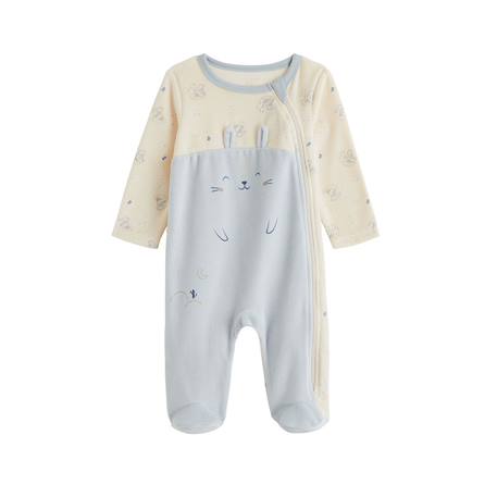 Pyjama bébé en velours ouverture zippée voix lactée Bleu 2 - vertbaudet enfant 