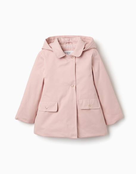 Parka rembourrée avec capuche amovible et poches Rose clair 3 - vertbaudet enfant 