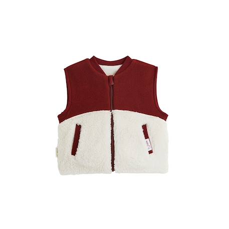 Veste sans manches garçon en sherpa pistache Bordeaux 2 - vertbaudet enfant 