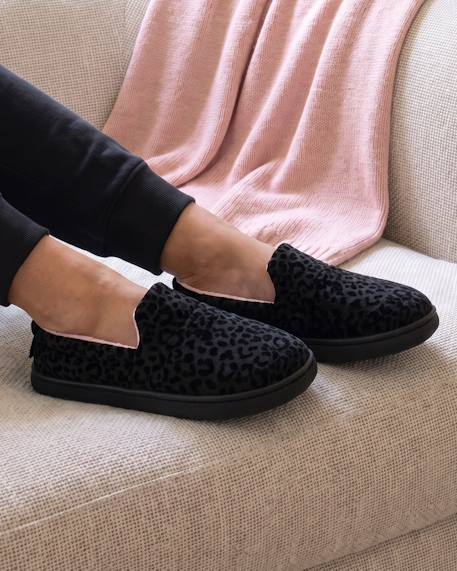 Chaussons charentaises suédine semelle bloup extra confort Ivoire+Noir 8 - vertbaudet enfant 