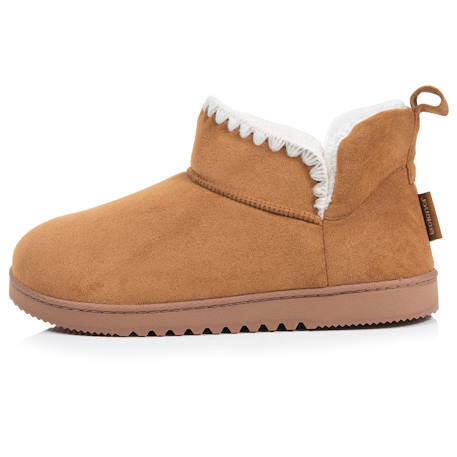 Chaussons bottillons maille bouclette - semelle crantée Camel+Ivoire 4 - vertbaudet enfant 