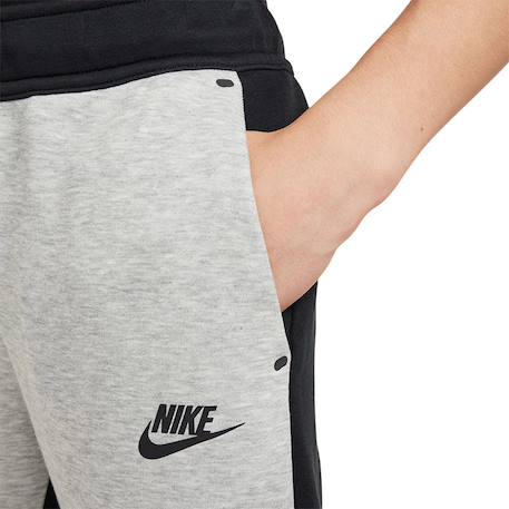 Pantalon de survêtement garçon en coton Noir, gris foncé chiné 4 - vertbaudet enfant 