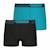 Lot de 2 boxers  ecopack Noir-bleu turquoise+Noir-kaki 1 - vertbaudet enfant 