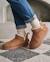 Chaussons bottillons maille bouclette - semelle crantée Camel+Ivoire 2 - vertbaudet enfant 
