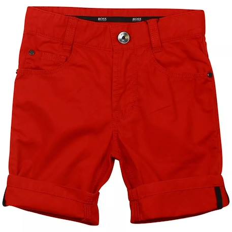 Short garçon, bermuda enfant en coton Beige foncé+Bleu nuit+Jaune foncé+Rouge vif 10 - vertbaudet enfant 