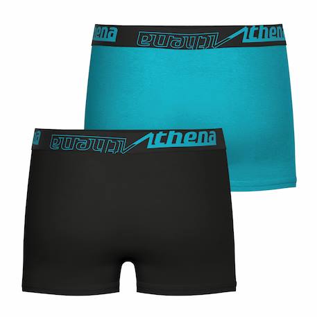 Lot de 2 boxers  ecopack Noir-bleu turquoise+Noir-kaki 3 - vertbaudet enfant 