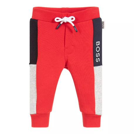 Pantalon de survêtement bébé en coton Rouge, gris 1 - vertbaudet enfant 