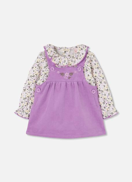 Ensemble bébé brodé de fleurs Violet 2 - vertbaudet enfant 
