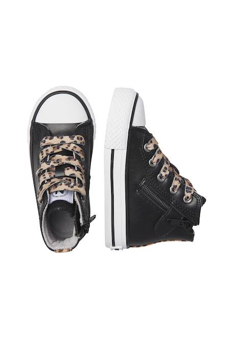 Baskets hautes en cuir ylfas. Noir-beige 4 - vertbaudet enfant 