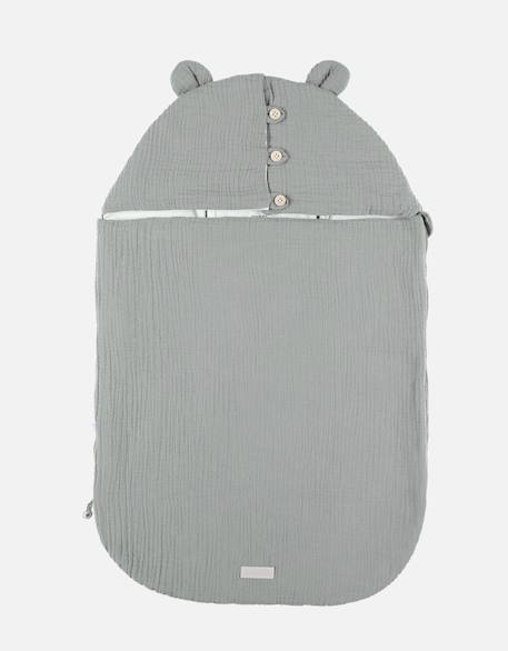 Nid d'ange mousseline de coton Blanc, kaki 1 - vertbaudet enfant 