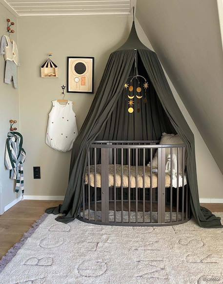 Tapis enfant lavable en coton rugcycled abc Naturel+Naturel, olive 4 - vertbaudet enfant 