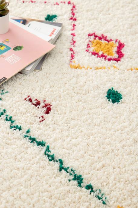 Tapis ethnique à franges inspiration bédouine mogador Palette colorée+Rose poudrée 9 - vertbaudet enfant 