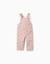 Salopette en sergé avec motif floral Rose clair 1 - vertbaudet enfant 