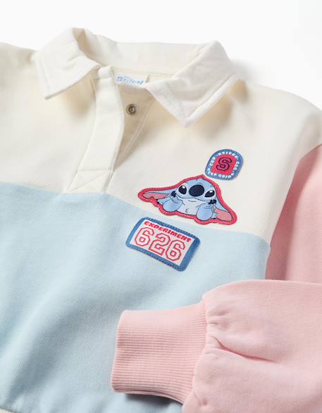 Sweat en coton avec imprimés stitch Bleu clair 3 - vertbaudet enfant 