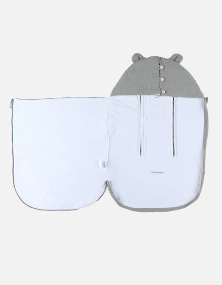 Nid d'ange mousseline de coton Blanc, kaki 3 - vertbaudet enfant 