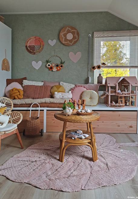 Tapis enfant lavable en coton monstera Naturel, vert, moutarde, terracotta+Olive, naturel, miel 11 - vertbaudet enfant 
