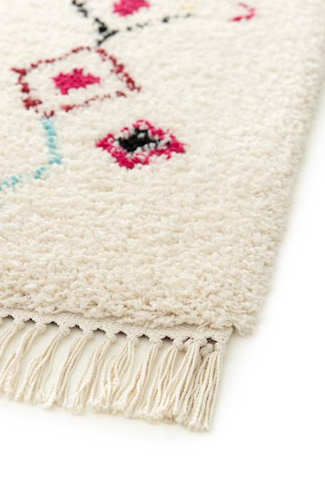 Tapis ethnique à franges inspiration bédouine mogador Palette colorée+Rose poudrée 10 - vertbaudet enfant 