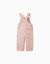 Salopette en sergé avec motif floral Rose clair 2 - vertbaudet enfant 