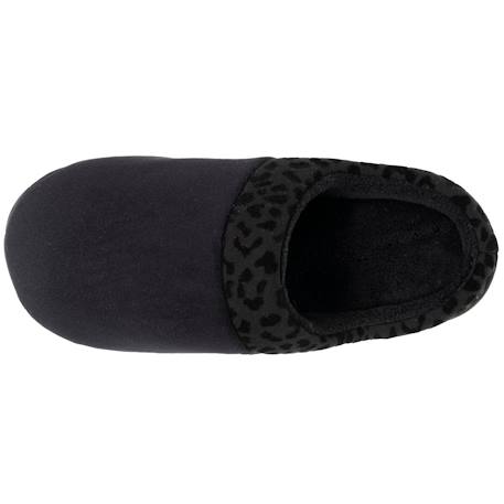 Chaussons mules velours ultra doux, compensées Camel+Noir 9 - vertbaudet enfant 