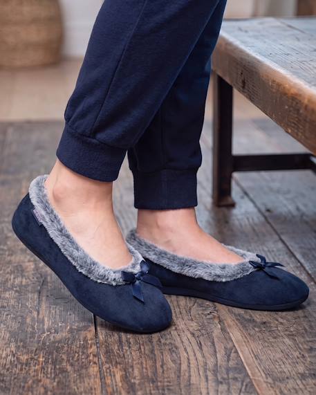 Chaussons ballerines semelle ultra-souple, confortables, semelle à mémoire de forme Léopard+Marine+Noir 8 - vertbaudet enfant 