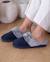 Chaussons mules semelle ergonomique confort, velours Marine+Noir+Rayures 2 - vertbaudet enfant 