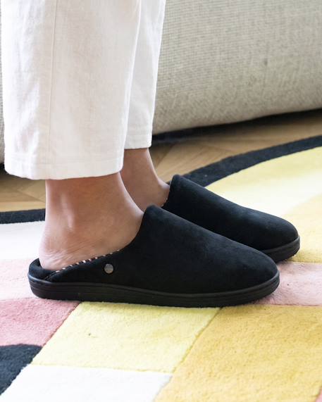 Chaussons mules ultra confortables et légers, mousse à mémoire de forme Bleu canardfleurs+Léopard+Noir+Rayuresbleues 14 - vertbaudet enfant 