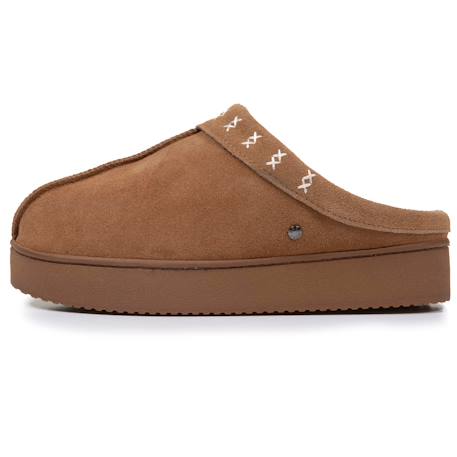 Chaussons mules semelle plateforme 3,5 cm Camel 4 - vertbaudet enfant 