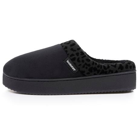 Chaussons mules velours ultra doux, compensées Camel+Noir 10 - vertbaudet enfant 