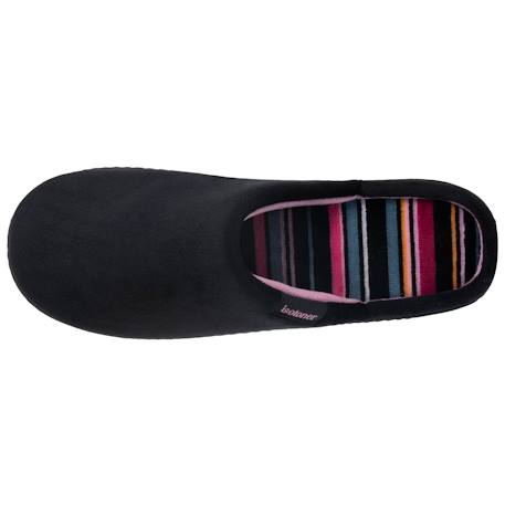 Chaussons mules semelle ergonomique confort, velours Marine+Noir+Rayures 9 - vertbaudet enfant 