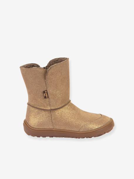 Bottes pieds nus enfants BAREFOOT TEX SUEDE Froddo bordeaux+gris+noir+or 21 - vertbaudet enfant 