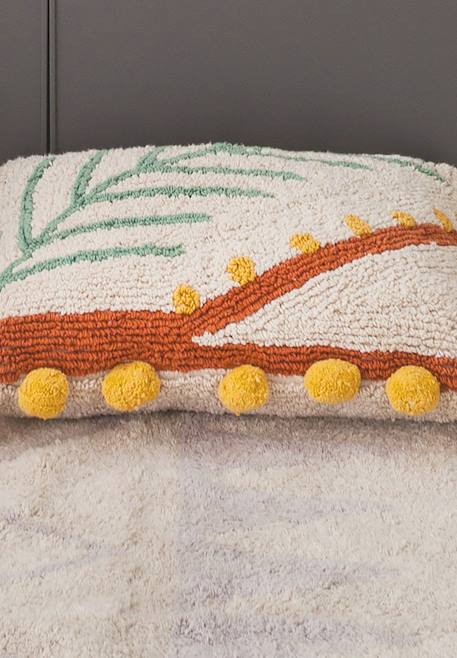 Coussin enfant en coton palm Naturel, vert moyen, terracotta 4 - vertbaudet enfant 
