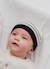 Bonnet à revers en laine bébé Écru rayé marine 1 - vertbaudet enfant 