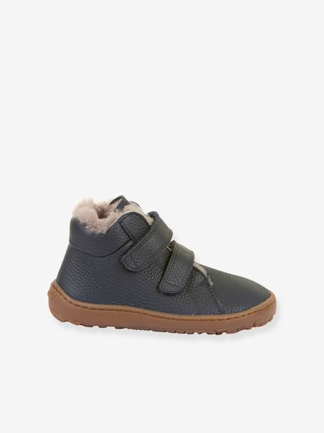 Bottes pieds nus enfants BAREFOOT WINTER FURRY Froddo bleu nuit+bordeaux 2 - vertbaudet enfant 