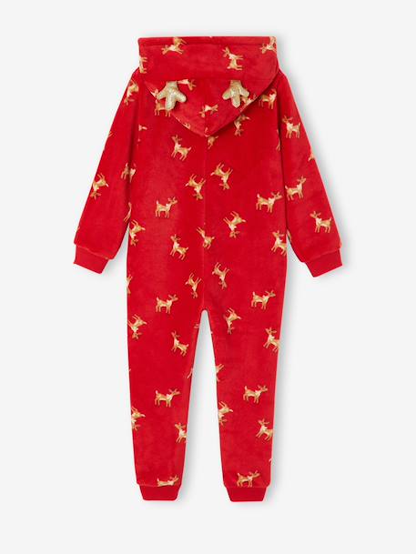 Combinaison de nuit Noël fille à capuche rouge 6 - vertbaudet enfant 