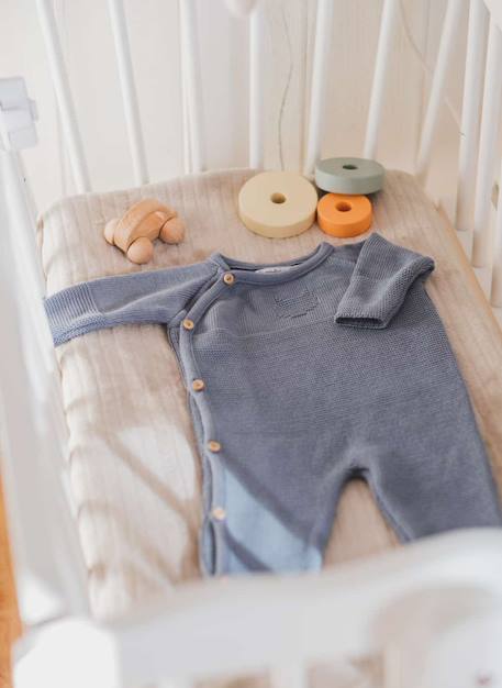 Combinaison bébé en coton Blanc+Bleu danube+Bleu orage+Bouton de rose 7 - vertbaudet enfant 