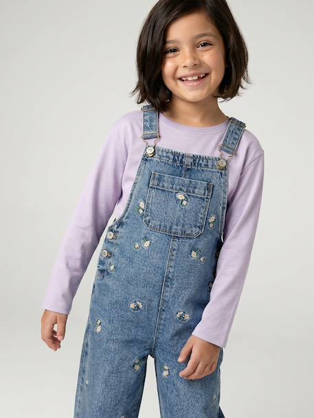 T-shirt manches longues fille mauve+prune 1 - vertbaudet enfant 