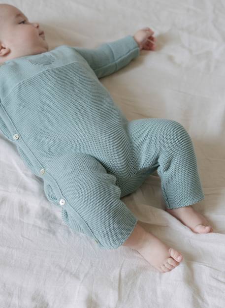 Combinaison bébé en coton Blanc+Bleu danube+Bleu orage+Bouton de rose 3 - vertbaudet enfant 