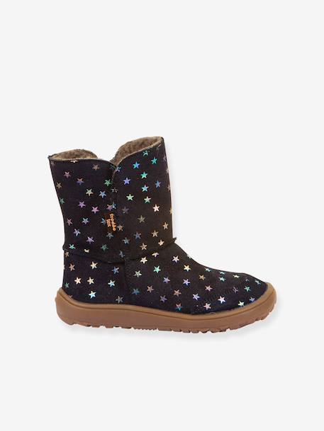 Bottes pieds nus pour filles BAREFOOT TEX SUEDE Froddo bleu nuit 2 - vertbaudet enfant 