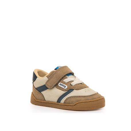 Sneakers filles synthétique fermeture adhésive barefoot Cream_blue+marron clair+White 2 - vertbaudet enfant 