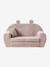 Canapé chauffeuse ours velours beige+rose 4 - vertbaudet enfant 