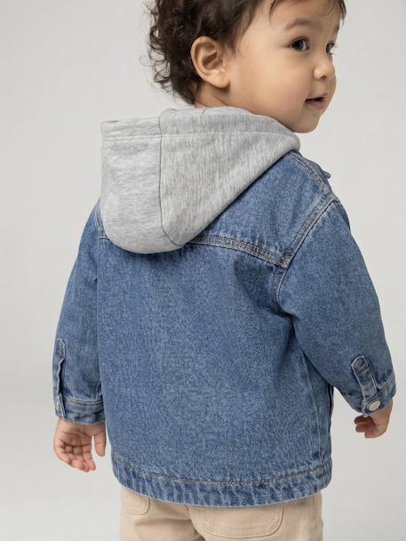 Chemise bébé personnalisable en denim avec capuche stone 8 - vertbaudet enfant 